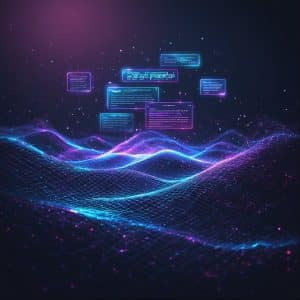 Futuristic neon illustration of premium AI prompt packs for generating income with ChatGPT, Claude and Gemini in 2026